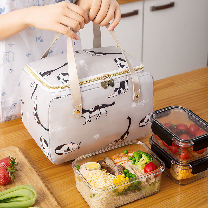 Nordic Bento Bag Aluminum Foil Thickened Zipper Portable PE Lunch Box