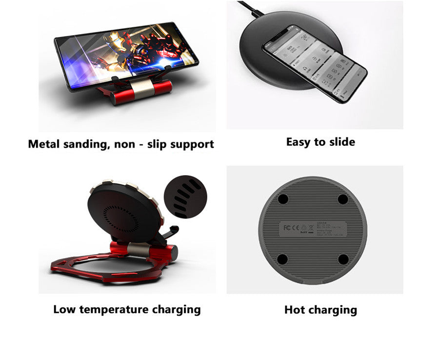 Iron Man Metal QI Wireless Charger Stand Desktop Mobile Phone Charger