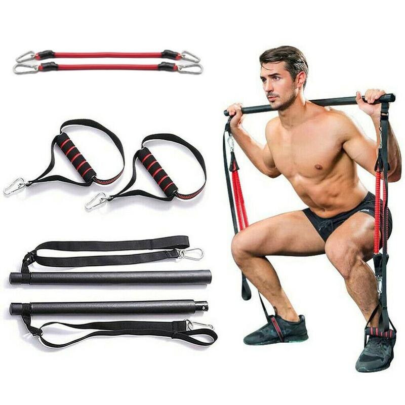 Kit de barre de Pilates avec bandes de résistance équipement d'entraînement portable pour la gym à domicile Barre d'exercice et bandes de fusion étirée parfaite