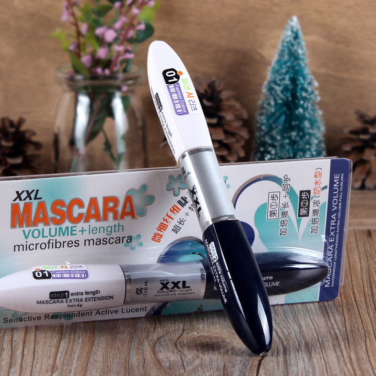 Double-Clos Mascara Noir Et Blanc Tête de Brosse Épais Mascara