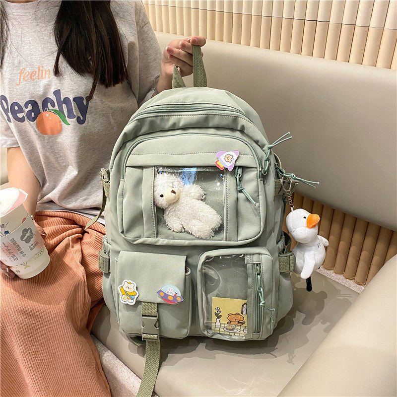 Casual Grand-capacité Sac D'école Harajuku Style Sac À Dos pour Moyen et Élèves du Secondaire