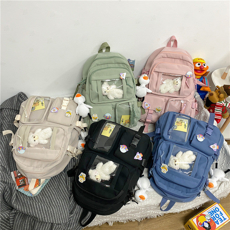 Casual Grand-capacité Sac D'école Harajuku Style Sac À Dos pour Moyen et Élèves du Secondaire