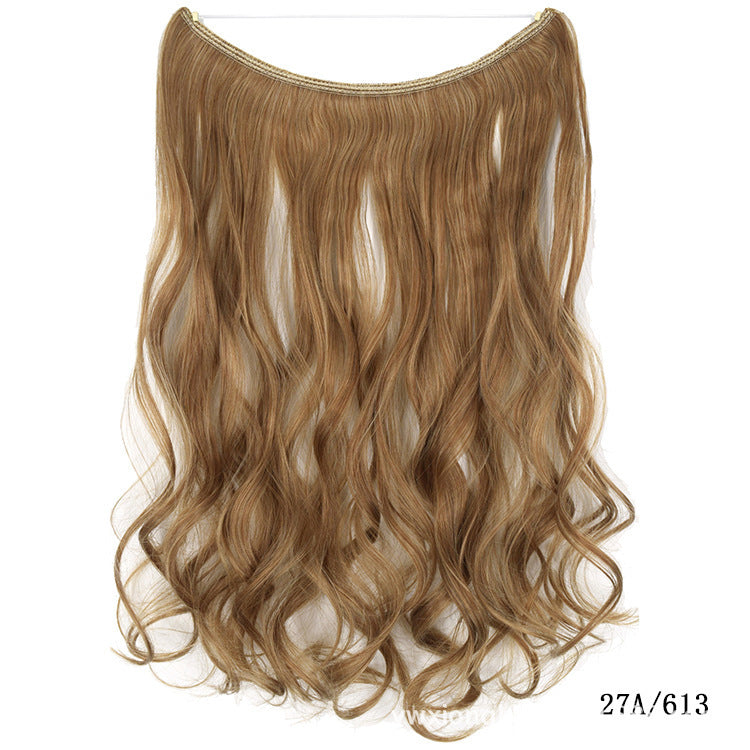 Cable Invisible de 22 pulgadas, sin Clips en extensiones de cabello, línea de pescado secreta, postizos, sintético liso y sedoso