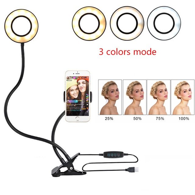 LED Selfie Anneau Lumière pour Vivre Réglable Maquillage Light-8cm Stand