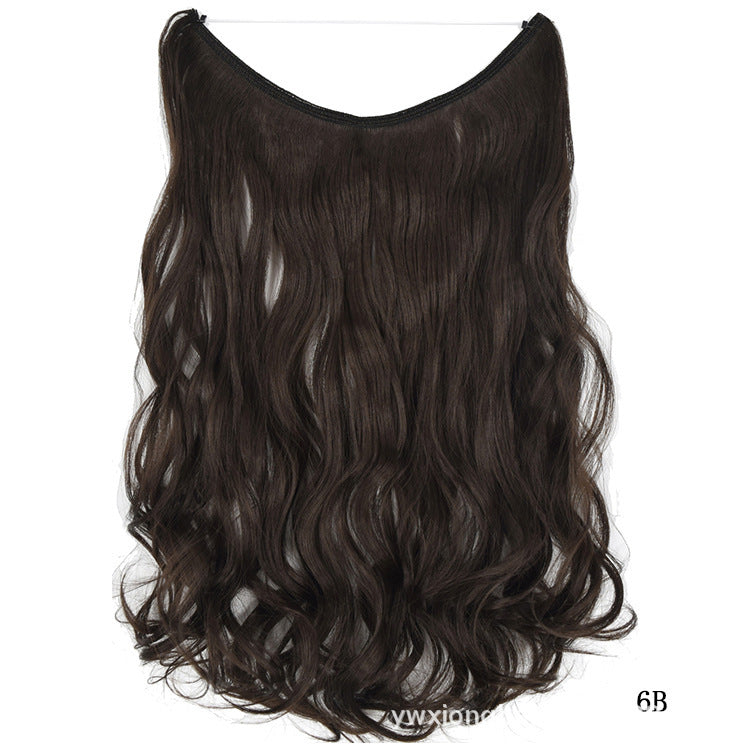 Cable Invisible de 22 pulgadas, sin Clips en extensiones de cabello, línea de pescado secreta, postizos, sintético liso y sedoso