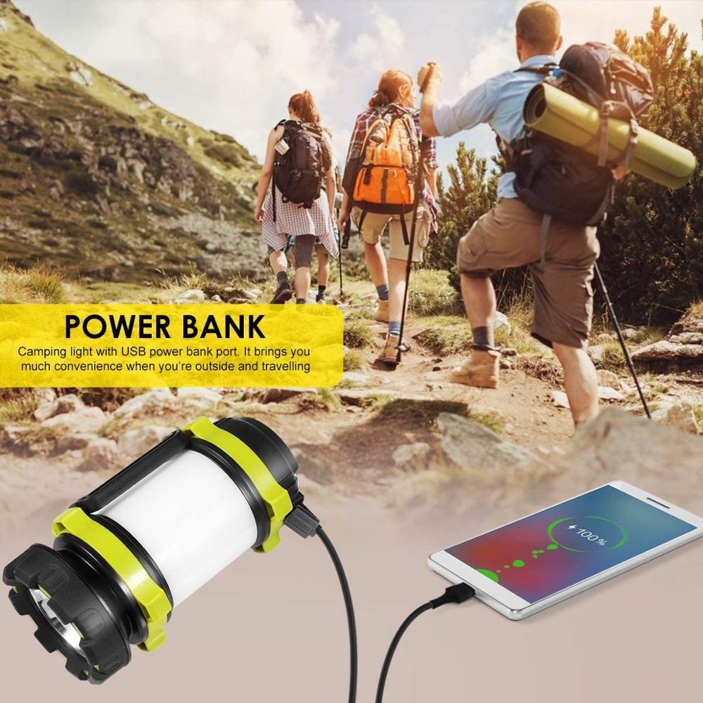 D'urgence en plein air Camping Lumière lampe de Poche Rechargeable Batterie Puissance Banque