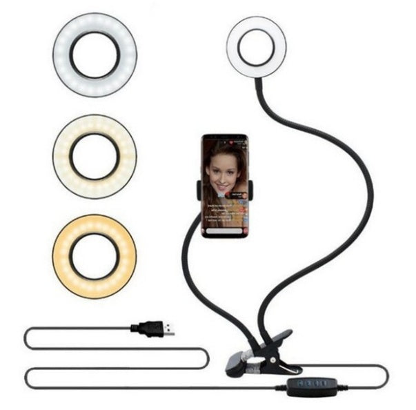 LED Selfie Anneau Lumière pour Vivre Réglable Maquillage Light-8cm Stand