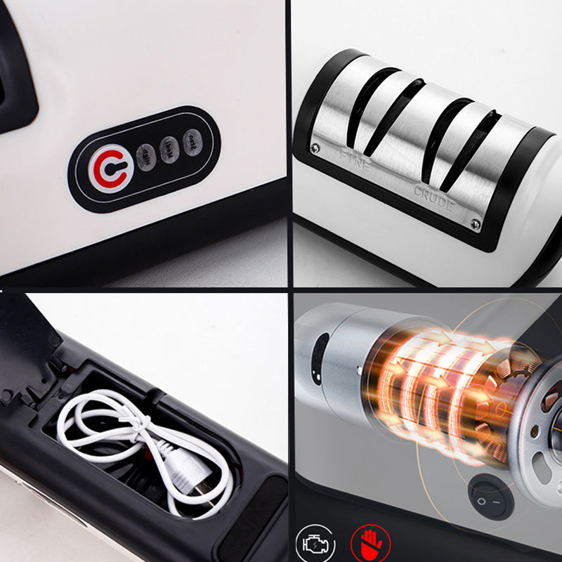 Affûteur de couteaux électrique rechargeable USB Outil de cuisine réglable automatique pour affûter rapidement des ciseaux et des brouilleurs Gadgets