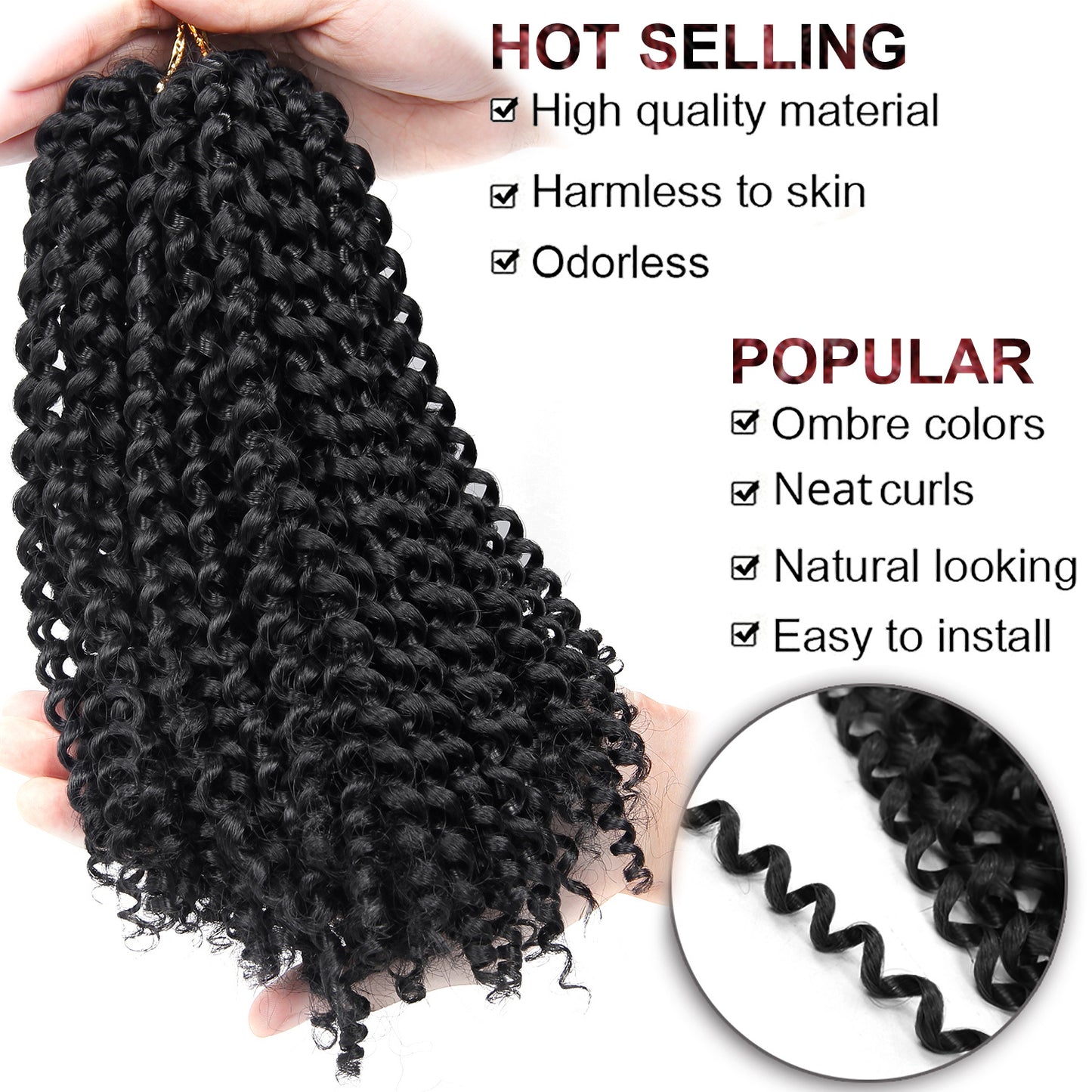 Extensión de cabello africano cabello crochet