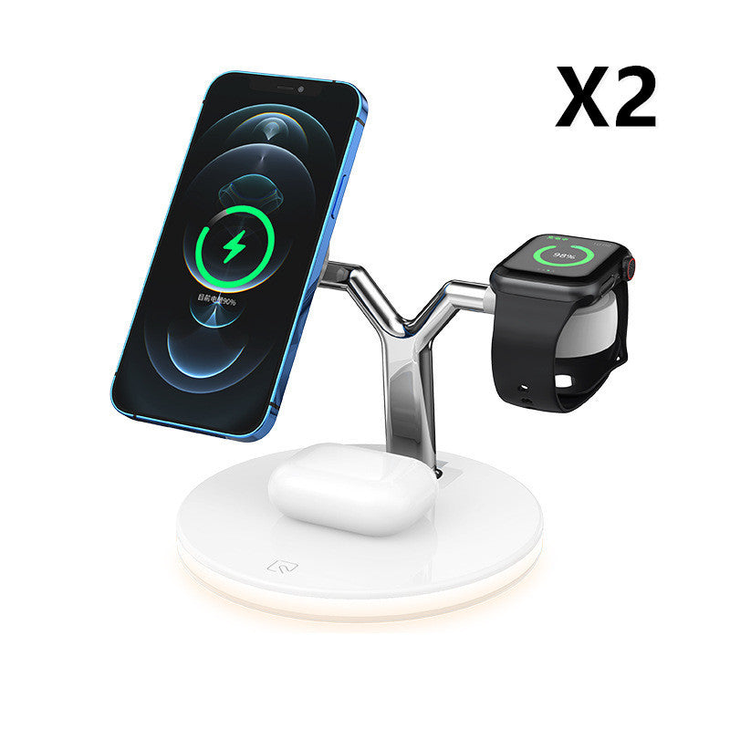 Cargador inalámbrico magnético 3 en 1, estación de carga rápida de 15W para cargadores Magsafe iPhone 12 Pro Max para Apple watch Airpods Pro