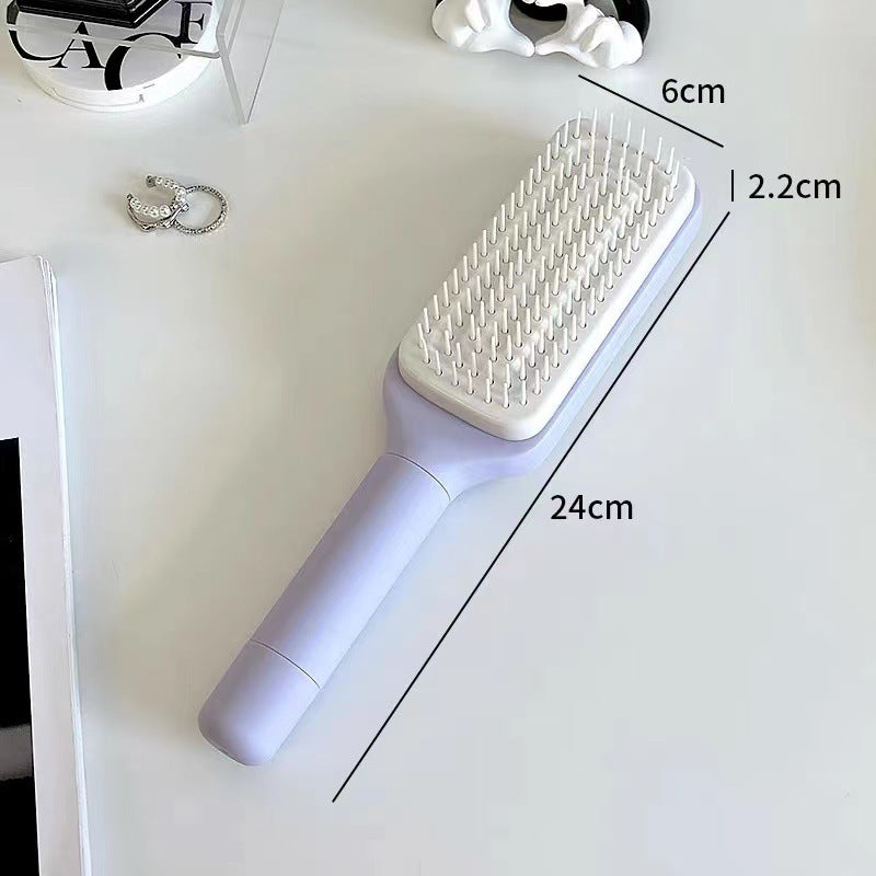 Auto-nettoyage brosse à cheveux rétractable anti-statique cuir chevelu massage promouvoir les peignes à coussin d'air pour les femmes soins capillaires