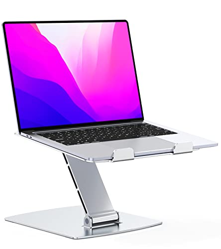 Glangeh Soporte plegable para computadora portátil, soporte ergonómico de aluminio para computadora portátil, soporte para computadora portátil compatible con MacBook Air Pro, Dell XPS, HP y más computadoras portátiles de 10 a 16 pulgadas