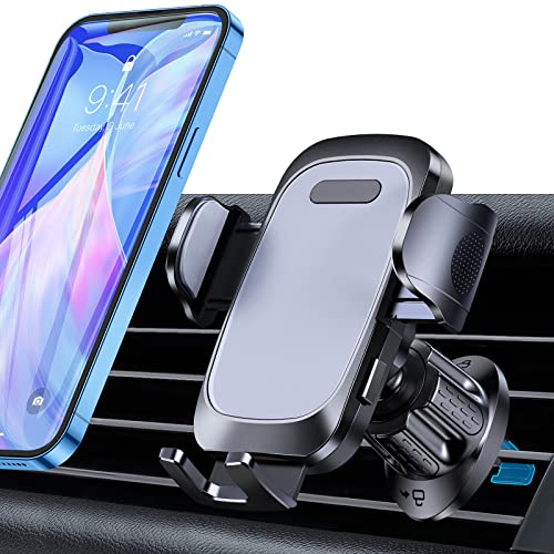 Mohard Soporte para teléfono para automóvil, [agarre firme y gancho estable] Soporte para teléfono para automóvil ajustable de 360 ​​​​° con ventilación de aire, soporte para teléfono para automóvil compatible con iPhone 15 y teléfonos inteligentes de 4” a 7”