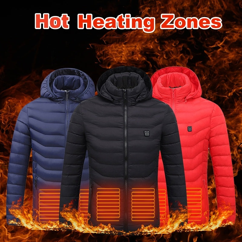 Nouveau Chauffée Veste Manteau USB Électrique Veste Coton Manteau Chauffage Thermique Vêtements Chauffage Gilet Hommes de Vêtements D'hiver