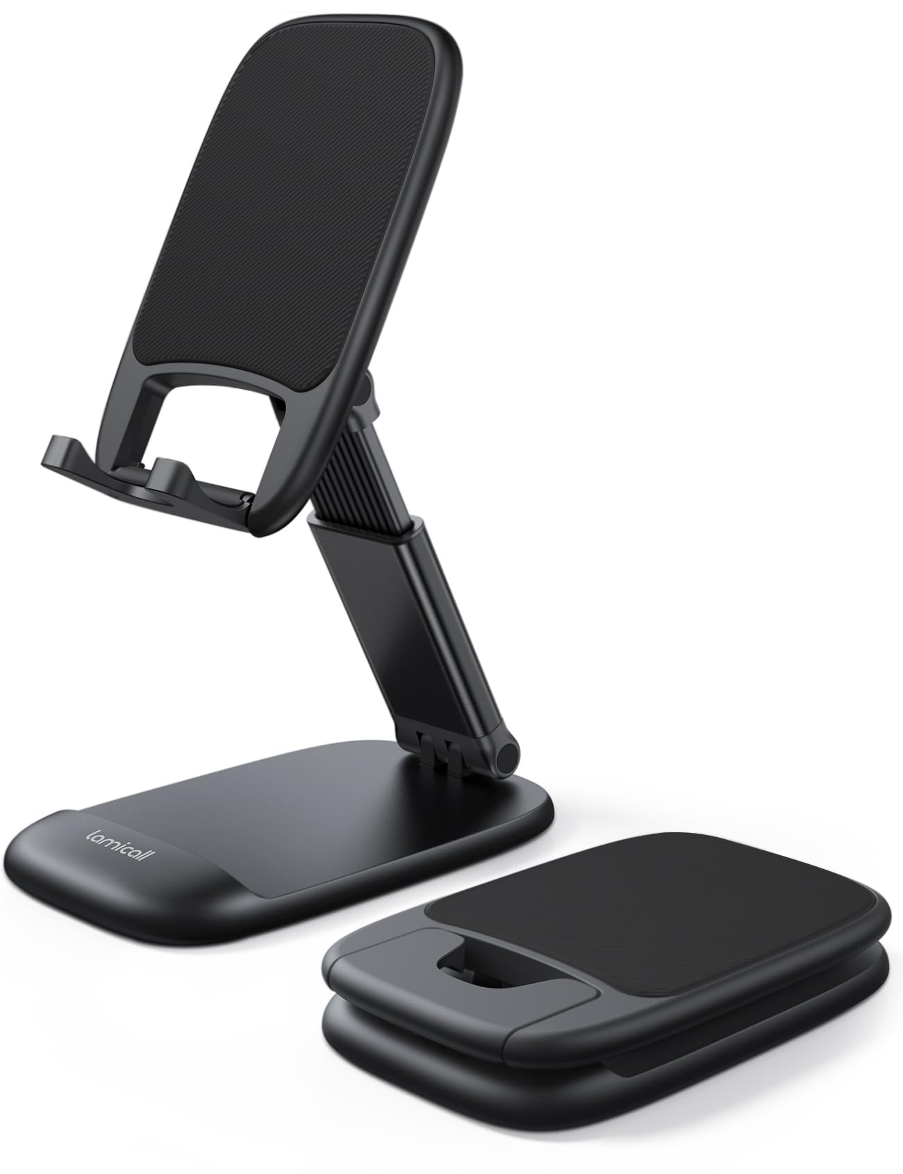 Lamicall Support Téléphone Réglable, Dock Téléphone - Pliable Support Dock pour iPhone 15 Pro Max Plus, 14/13/12/11 Pro Max Plus Mini, XS XR X 8 7, Samsung S10 S9, Huawei, d'autres Smartphones - Noir