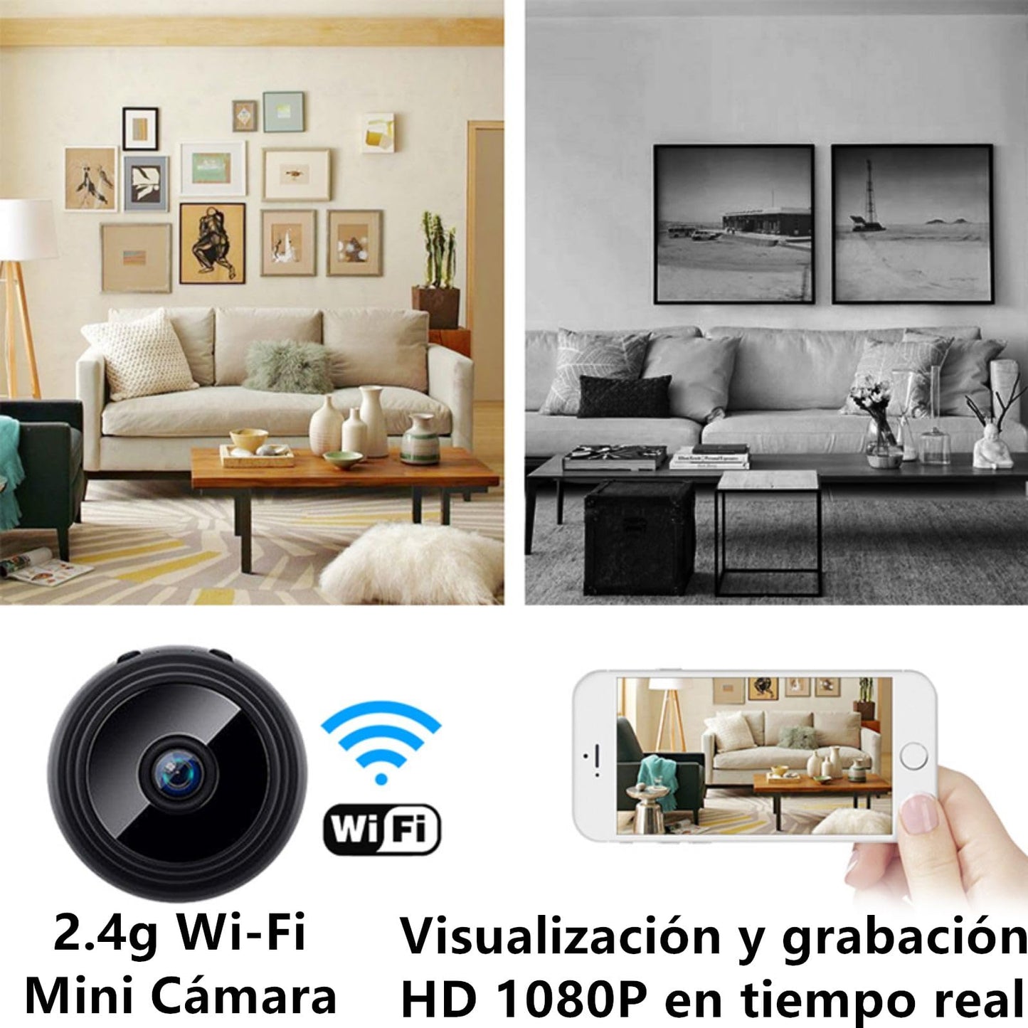 Camera Espion WiFi 1080P Mini Caméra de Surveillance Interieur/extérieur sans Fil avec Enregistrement Micro Cachée Camera Espion a Distance Discrete Enregistreur Spy Cam Invisible Detecteur Mouvement