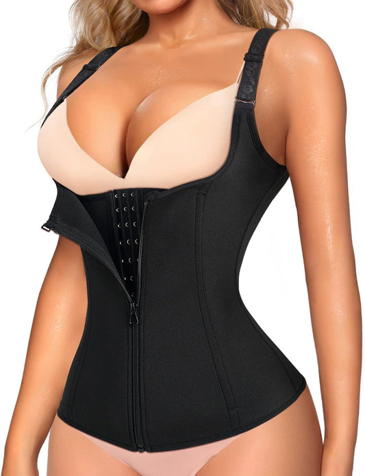 Junlan Mujeres Adelgazar Vaina Plana Estómago Cintura Shaper Entrenamiento Adelgazar Corsé Esculpir Cuerpo (Negro, S)