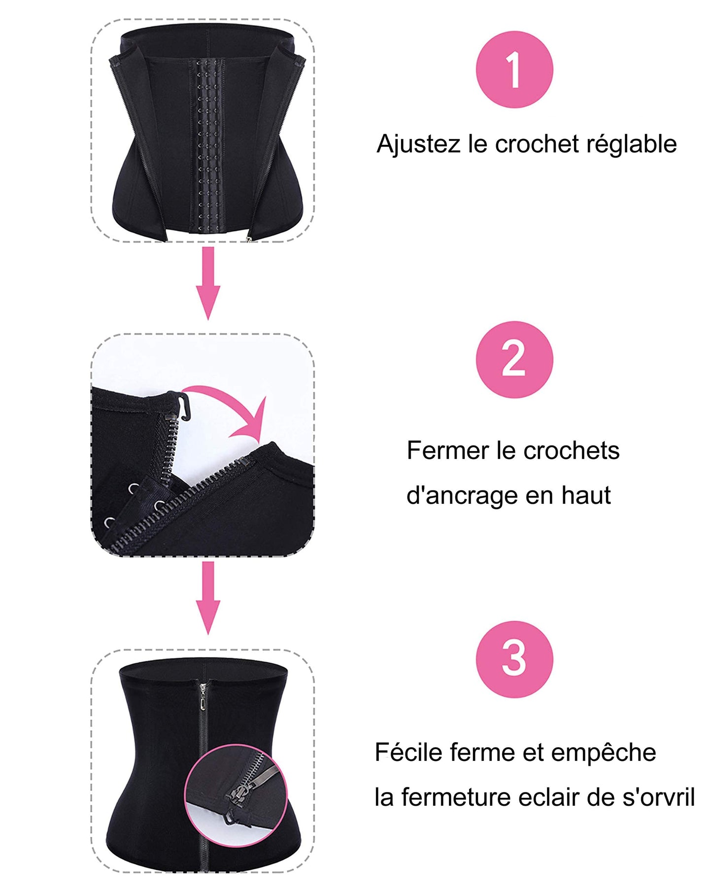 Chumian Femme Gaine Amincissant Corset Serre Taille Body Sculptant pour Ventre Plat Minceur Shapewear (Noir, M)