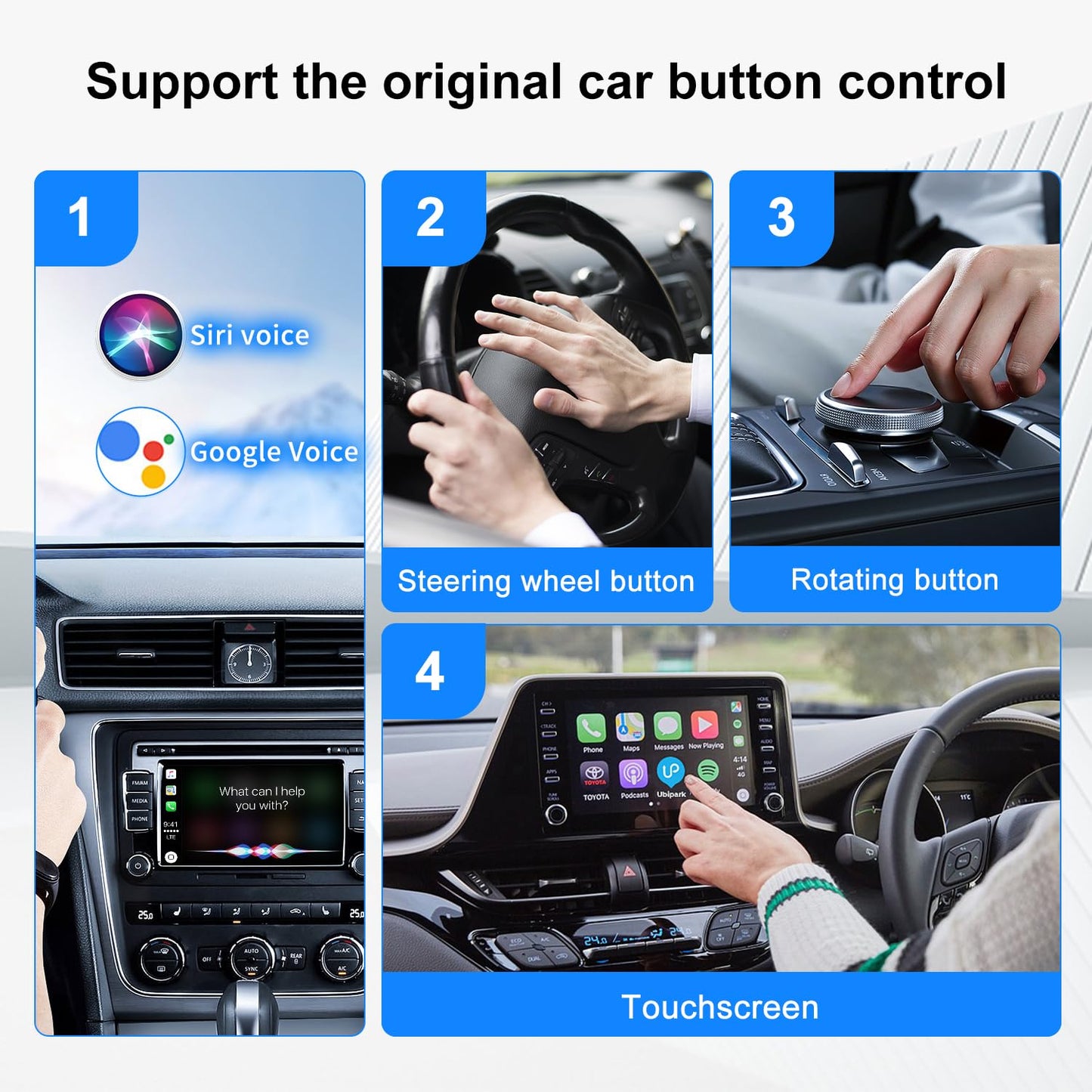 Adaptador inalámbrico para Android Auto 2 en 1 y CarPlay inalámbrico, Adaptador inalámbrico para CarPlay Adaptador inalámbrico para Android Auto Carplay Box Convertir cableado a inalámbrico para iOS Android Auto 2017+