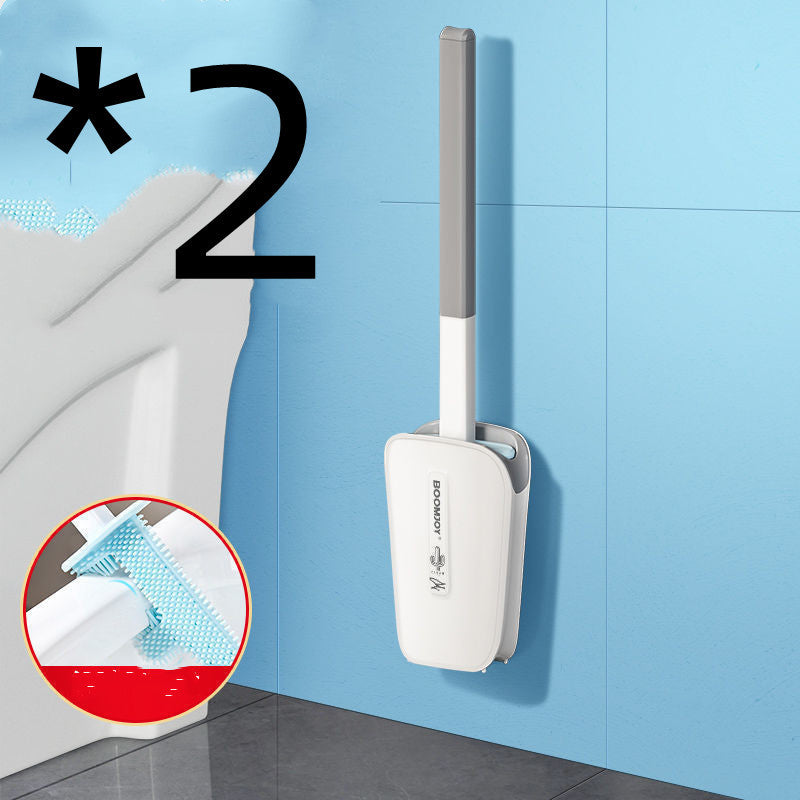 Toilet Brush Household No Dead Corner Bathroom With Bucket Wall Mounted