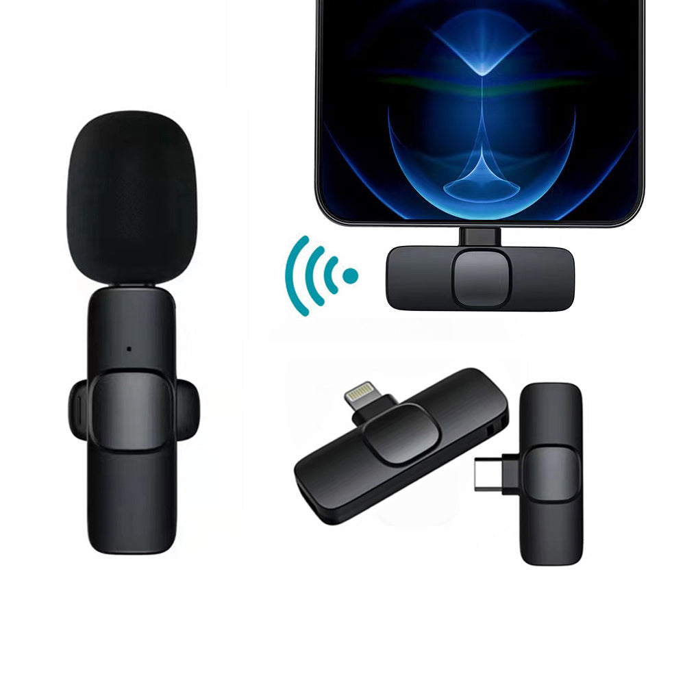 Micrófono Lavalier inalámbrico grabación de Audio y vídeo Mini micrófono portátil para IPhone Android batería de larga duración juego de transmisión en vivo