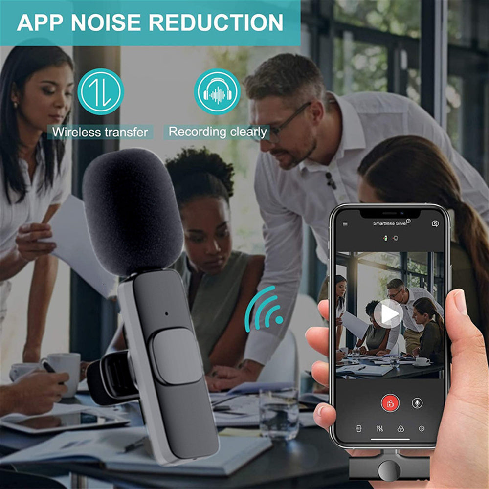 Micrófono Lavalier inalámbrico grabación de Audio y vídeo Mini micrófono portátil para IPhone Android batería de larga duración juego de transmisión en vivo
