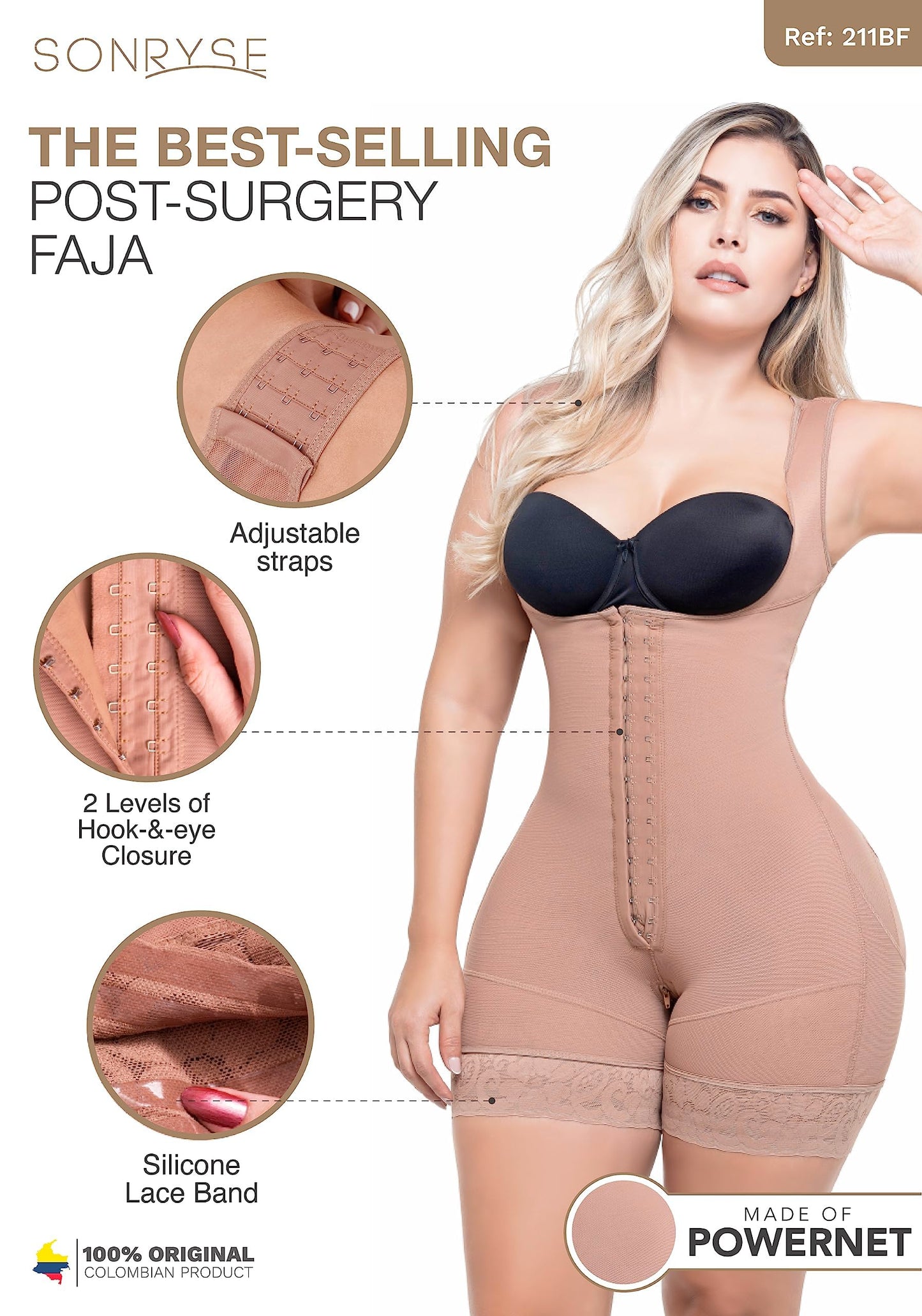 Sonryse 211 Gaine de Compression BBL abdominoplastie et liposuccion