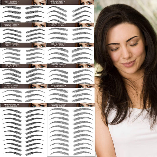 Cejas Postizas Naturales 4D, Negro Natural, 132 Pares