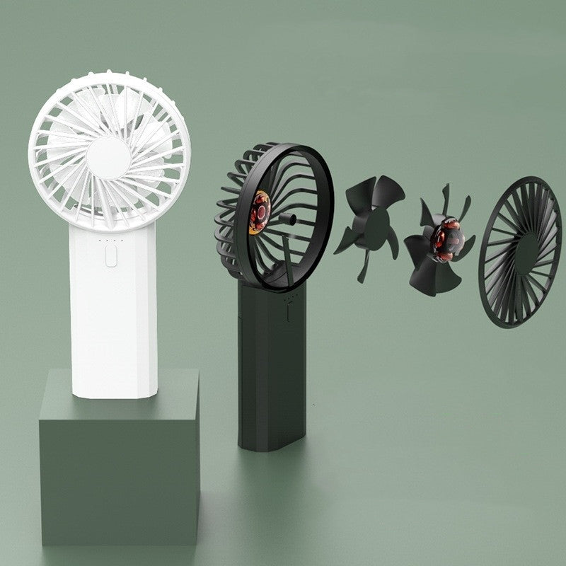 Nouveau Multi-fonction Portable Ventilateur, Étudiant Ventilateur De Poche, De Charge Usb Ventilateur, double Ventilateur Lame De Charge Trésor Ventilateur