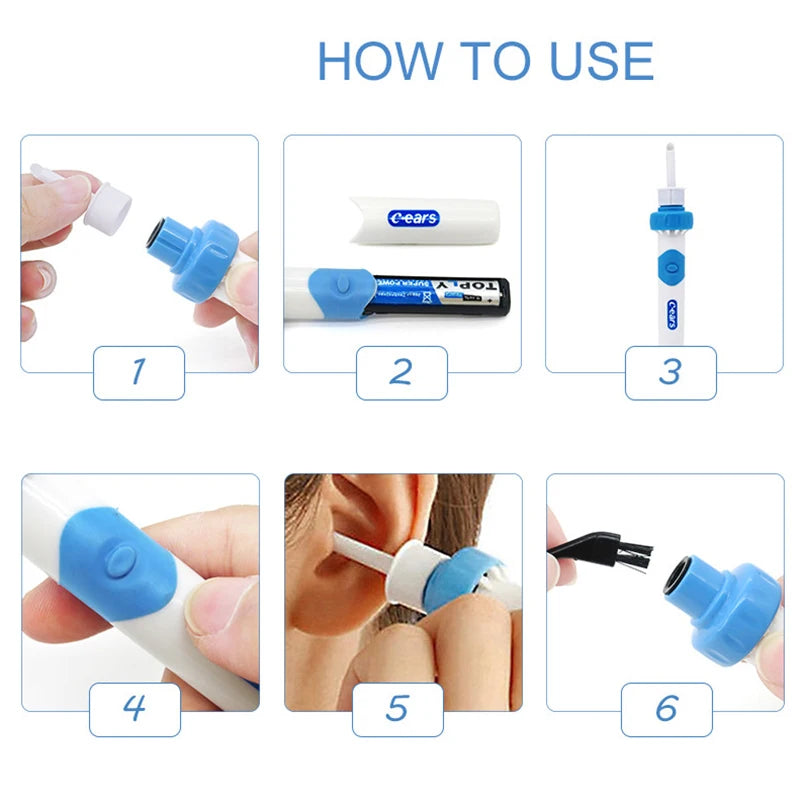 Automatic Ear Cleaner Kids Adults Electric Earpick Personal Care Soft Silicone Digging Ear Pick Vacuum Ear Wax Remover Painless