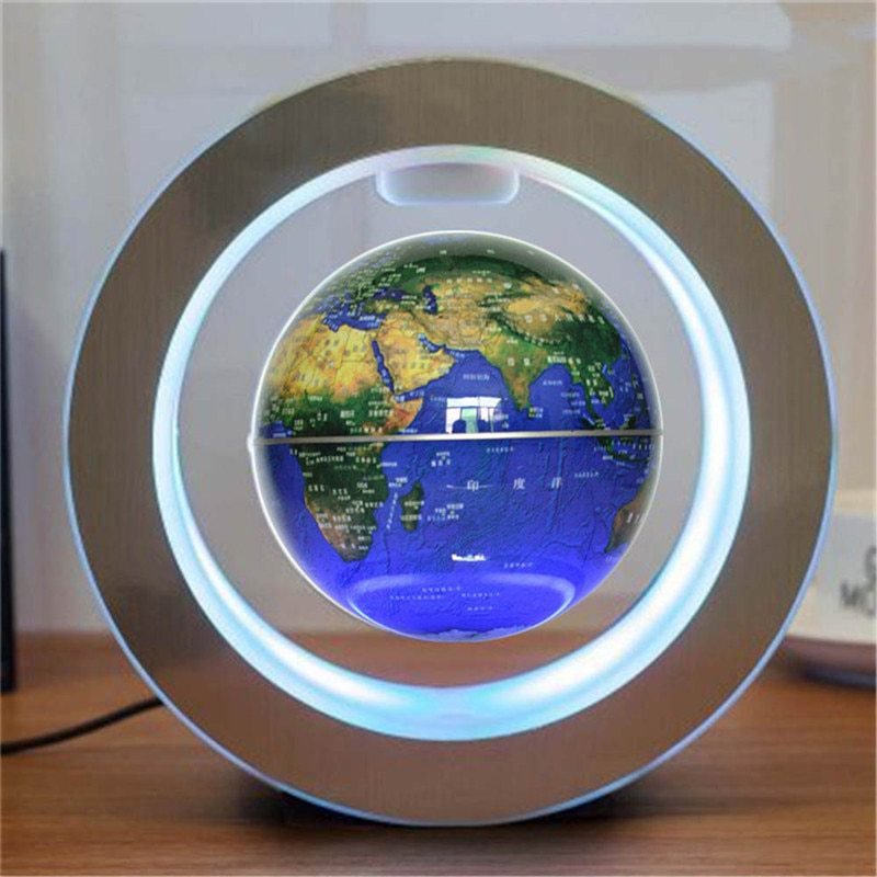 Ronde LED Carte Du Monde Globe Flottant Magnétique Lévitation Lumière Anti Gravité Magie