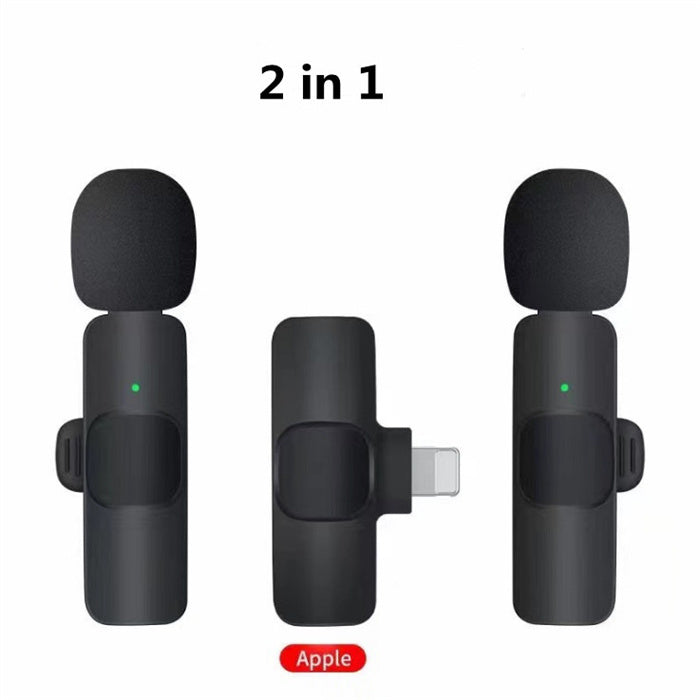 Micrófono Lavalier inalámbrico grabación de Audio y vídeo Mini micrófono portátil para IPhone Android batería de larga duración juego de transmisión en vivo