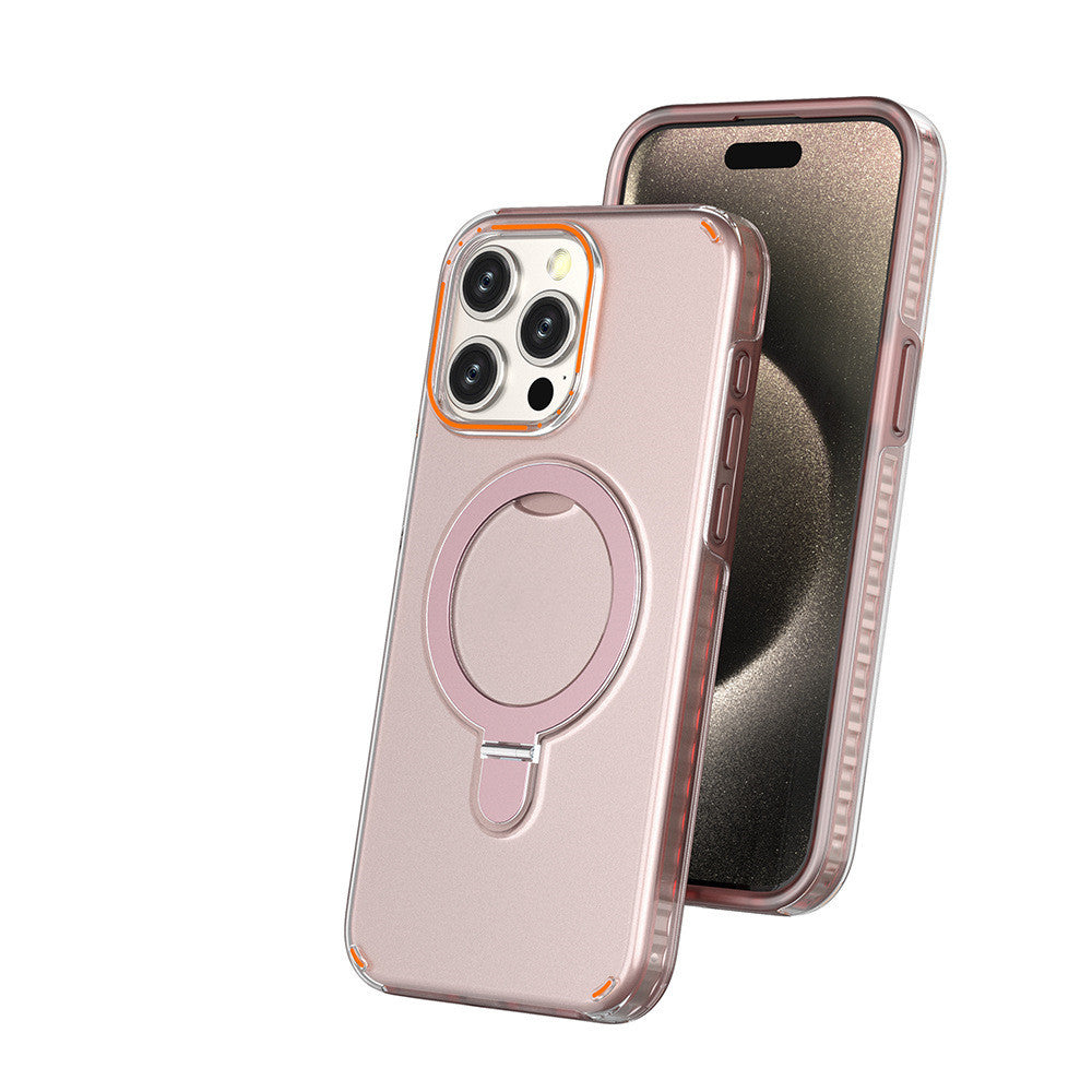 Nouveau étui de téléphone support magnétique coloré avec support support pour Magesafe Magnétique Transparent Sans fil Coque de charge pour téléphone