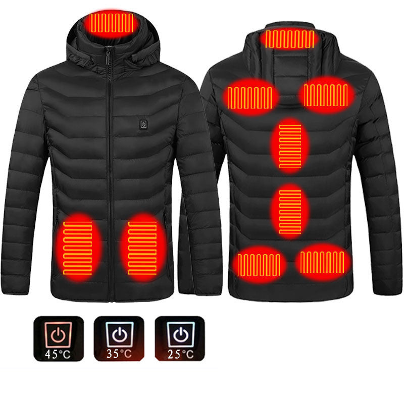 Nouveau Chauffée Veste Manteau USB Électrique Veste Coton Manteau Chauffage Thermique Vêtements Chauffage Gilet Hommes de Vêtements D'hiver